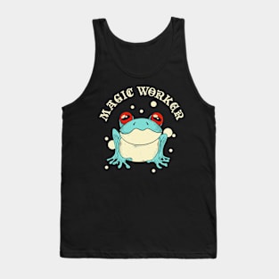 Magic Worker Frog Cottagecore Aesthetic Tank Top